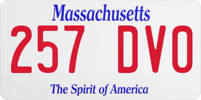 MA license plate 257DV0