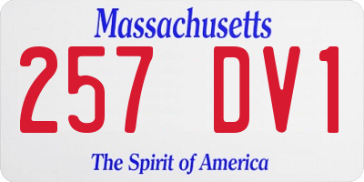 MA license plate 257DV1