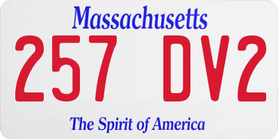 MA license plate 257DV2