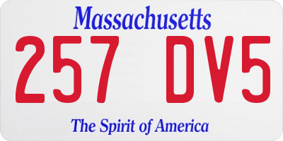 MA license plate 257DV5