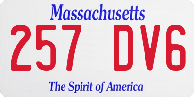 MA license plate 257DV6