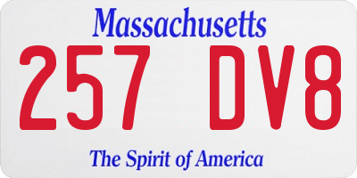 MA license plate 257DV8