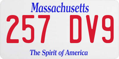MA license plate 257DV9