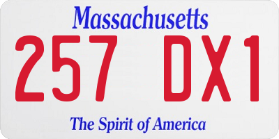 MA license plate 257DX1