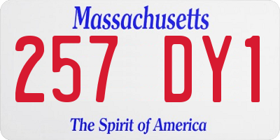 MA license plate 257DY1