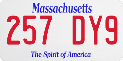 MA license plate 257DY9