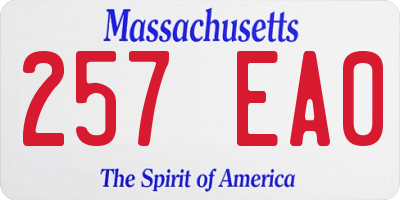 MA license plate 257EA0