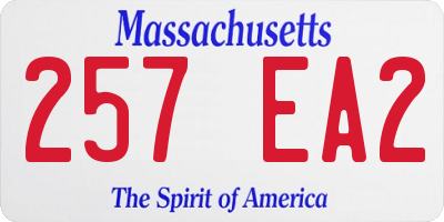 MA license plate 257EA2