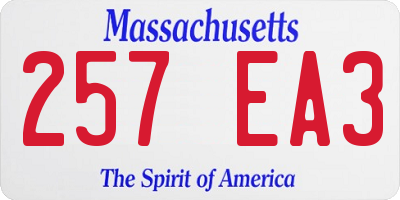 MA license plate 257EA3