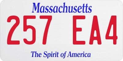 MA license plate 257EA4