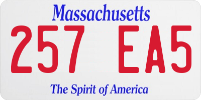 MA license plate 257EA5