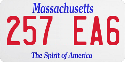 MA license plate 257EA6