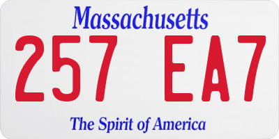 MA license plate 257EA7