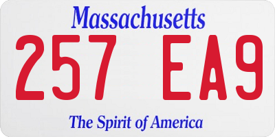 MA license plate 257EA9