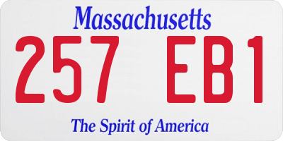 MA license plate 257EB1