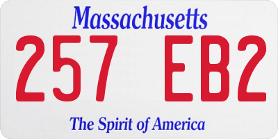 MA license plate 257EB2