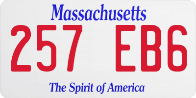 MA license plate 257EB6