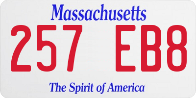 MA license plate 257EB8