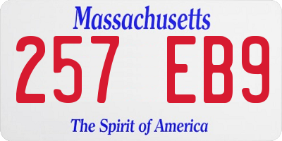 MA license plate 257EB9