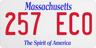 MA license plate 257EC0