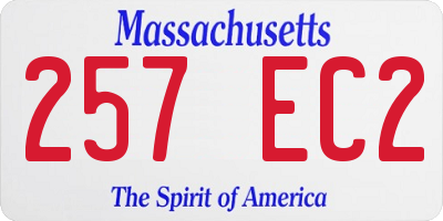 MA license plate 257EC2