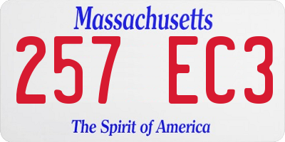 MA license plate 257EC3