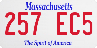 MA license plate 257EC5