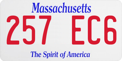 MA license plate 257EC6
