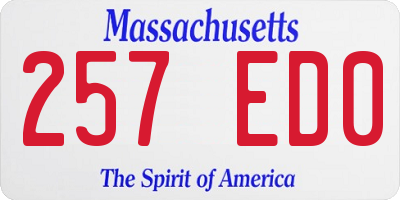 MA license plate 257ED0