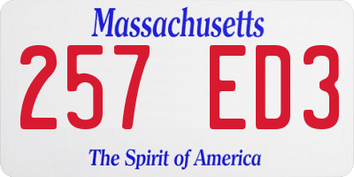 MA license plate 257ED3