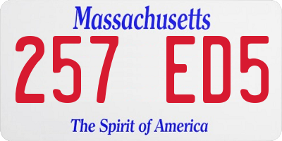 MA license plate 257ED5