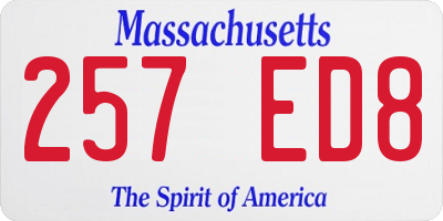 MA license plate 257ED8