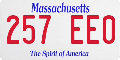 MA license plate 257EE0