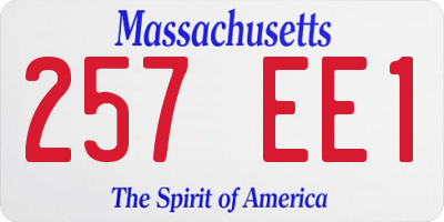 MA license plate 257EE1