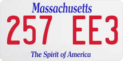 MA license plate 257EE3