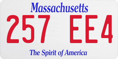 MA license plate 257EE4