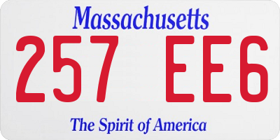 MA license plate 257EE6