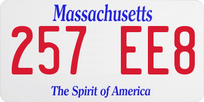 MA license plate 257EE8