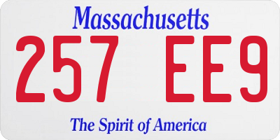 MA license plate 257EE9