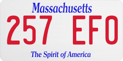 MA license plate 257EF0