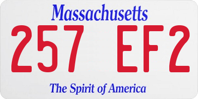 MA license plate 257EF2