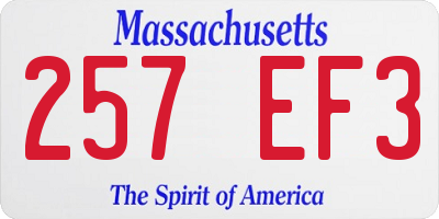 MA license plate 257EF3