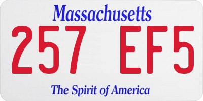 MA license plate 257EF5