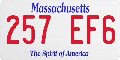 MA license plate 257EF6