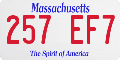 MA license plate 257EF7