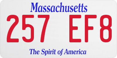 MA license plate 257EF8