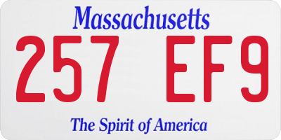MA license plate 257EF9