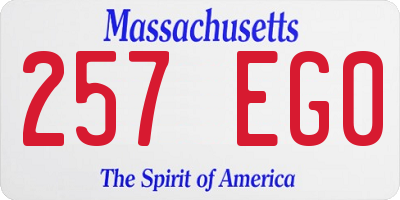 MA license plate 257EG0