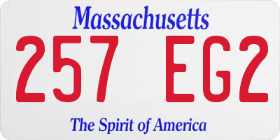 MA license plate 257EG2