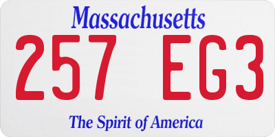 MA license plate 257EG3
